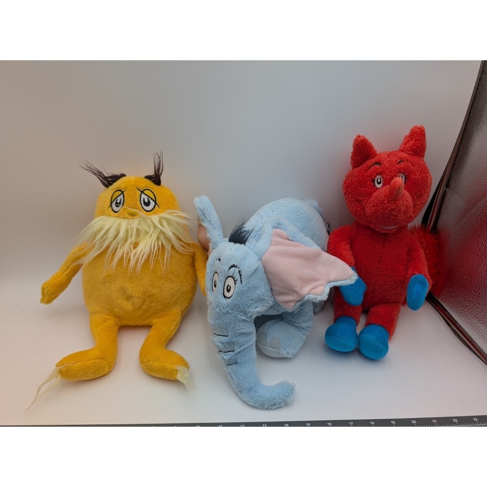 Kohls Dr Seuss Plush Socks Fox Horton‎ Elephant Lorax Stuffed Animal Toy